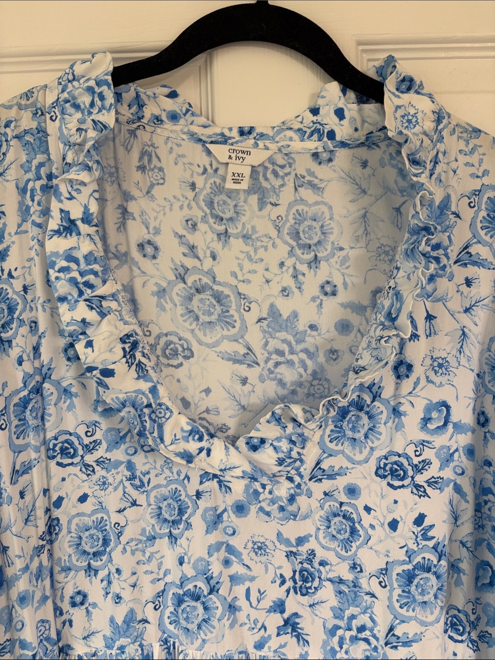 crown & ivy Blue and White Floral Maxi Dress XXL - Picture 2 of 3